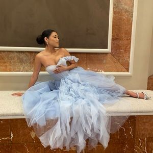 Blue tulle dress